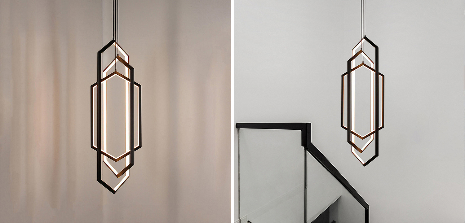 Дизайнерский Подвесной Светильник ORBIS Hexagon Geometric Modern Chandelier Studio Endo Black Дизайнерский Подвесной Светильник ORBIS Hexagon Geometric Modern Chandelier Studio Endo Black - Loft-Concept в Грозном