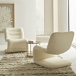 Кресло изогнутое с обивкой из ткани букле Smooth Bend Boucle Chair варинант исполнения - 7 | Loft Concept в Грозном