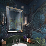 Обои ручная роспись Phuljhari Original colourway on Empire Blue dyed silk варинант исполнения - 1 | Loft Concept в Грозном