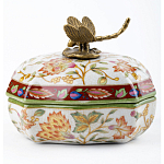 Фарфоровая шкатулка с бронзовой стрекозой Eden Garden варинант исполнения - 2 | Loft Concept в Грозном