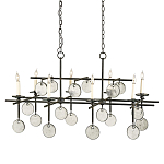 Люстра подвесная с 8-ю лампами и стеклянными круглыми подвесками Currey & Company варинант исполнения - 1 | Loft Concept в Грозном