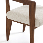 Кресло обеденное Alcove White Boucle из массива ореха варинант исполнения - 5 | Loft Concept в Грозном