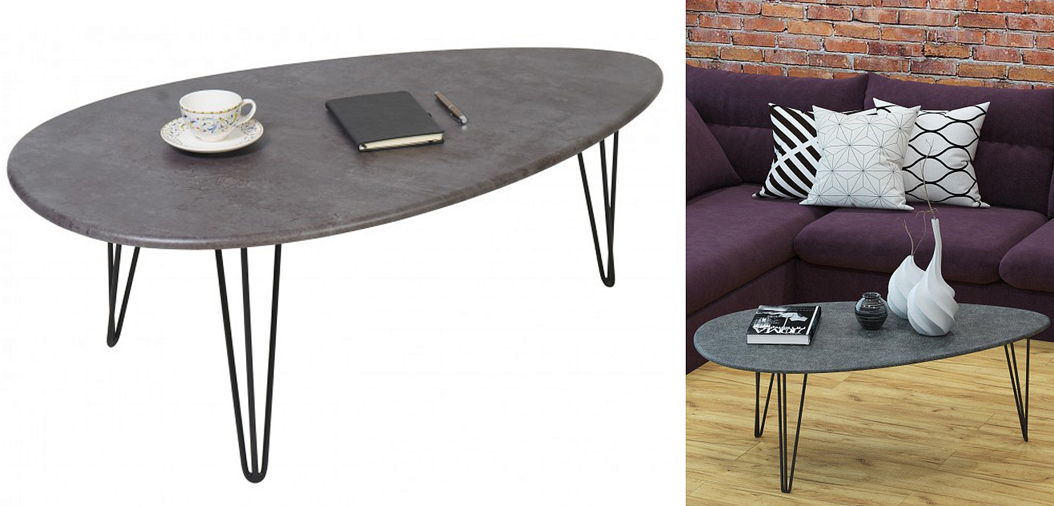 Кофейный стол Dorian Coffee Table gray Кофейный стол Dorian Coffee Table gray - Loft-Concept в Грозном