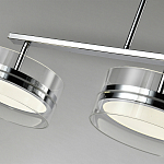 Люстра светодиодная с 4-мя круглыми прозрачными плафонами цилиндрической формы из акрила и стекла с пультом для регулировки света Glass Lamp Chromium варинант исполнения - 3 | Loft Concept в Грозном