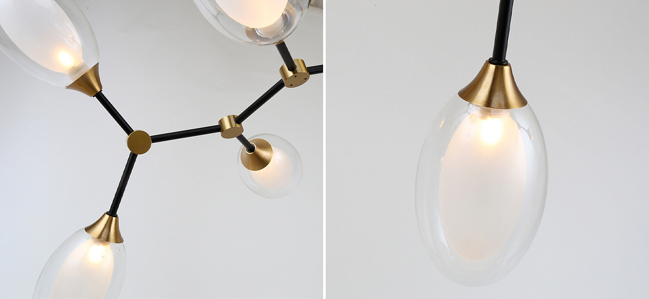 Люстра с плафонами из двойного стекла BUBBLE CHANDELIER Люстра с плафонами из двойного стекла BUBBLE CHANDELIER - Loft-Concept в Грозном