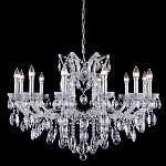 Люстра подвесная с 12-ю лампочками и прозрачными хрустальными подвесками на хромированном основании Crystal lamps варинант исполнения - 1 | Loft Concept в Грозном