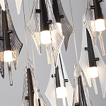 Люстра каскадная с 12-ю рельефными прозрачными плафонами Glass Pod  варинант исполнения - 6 | Loft Concept в Грозном
