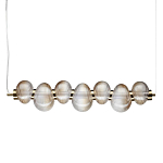 Подвесной светильник линейный с 7-ю рифлеными стеклянными шарами Marcelh Light варинант исполнения - 1 | Loft Concept в Грозном