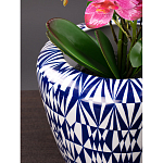 Кашпо с орнаментом в сочетании белого и синего цвета Artistic Flowerpot варинант исполнения - 2 | Loft Concept в Грозном