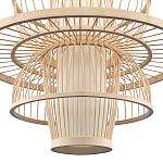 Подвесной светильник фигурный из деревянных прутьев с плафоном из натуральной ткани Light Inside the Cell варинант исполнения - 5 | Loft Concept в Грозном
