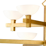 Люстра золотая с 8-ю молочными плафонами в виде чаши Tiers of Clear Lines варинант исполнения - 2 | Loft Concept в Грозном