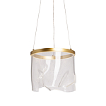 Подвесной светильник цилиндрической формы с прозрачным волнистым плафоном Wave Line варинант исполнения - 1 | Loft Concept в Грозном