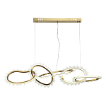 Люстра подвесная с 5-ю асимметричными кольцами и декоративными элементами в виде кристаллов Ring Horizontal варинант исполнения - 1 | Loft Concept в Грозном