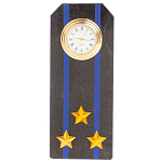 Часы погон подарочные настольные Авиация ВМФ из натурального камня Змеевик Military Clock варинант исполнения - 13 | Loft Concept в Грозном