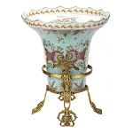 Ваза из голубого фарфора с рисунком птиц и цветов и декоративными элементами Blue Garden варинант исполнения - 2 | Loft Concept в Грозном