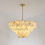 Люстра подвесная четырехъярусная с подвесками в форме дисков Cryptocrystalline Stone варинант исполнения - 5 | Loft Concept в Грозном