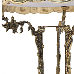 Стол бронзовый круглый с мраморной столешницей Coffee De Bronze варинант исполнения - 1 | Loft Concept в Грозном