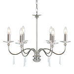 Люстра цвета никель с прозрачными стеклянными подвесками в форме капель Elstead Lighting варинант исполнения - 1 | Loft Concept в Грозном