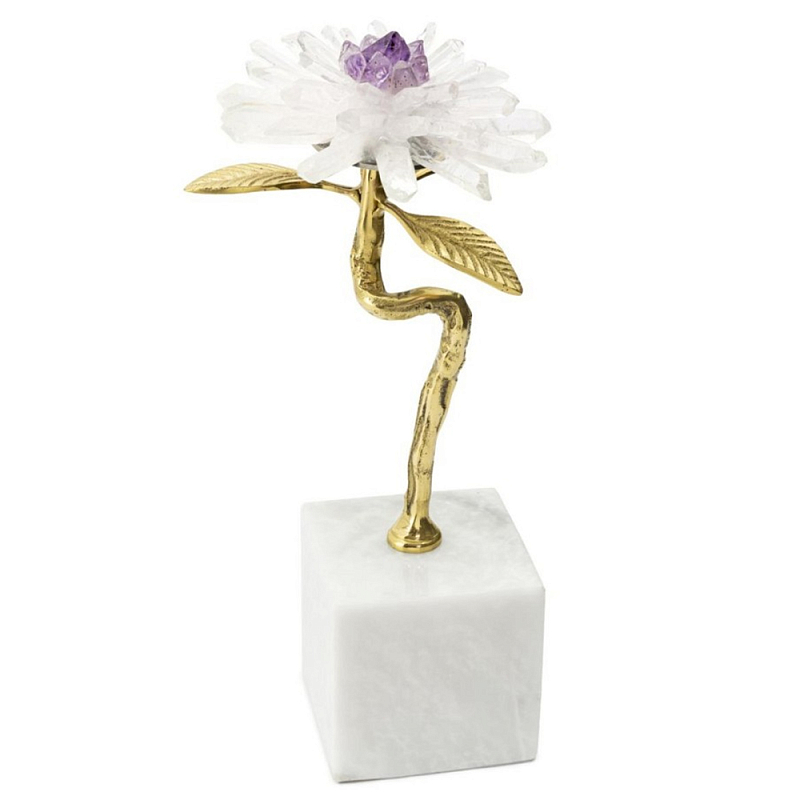 Статуэтка Flower Lixus Прозрачный Золотой Белый Фиолетовый Статуэтка Flower Lixus Прозрачный Золотой Белый Фиолетовый в Грозном | Loft Concept