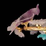 Люстра круглая на золотом каркасе с птичками и цветочным декором Miscellaneous herbs варинант исполнения - 6 | Loft Concept в Грозном