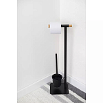 Держатель для туалетной бумаги с подвесным ершиком Black Bathroom Accessory варинант исполнения - 5 | Loft Concept в Грозном