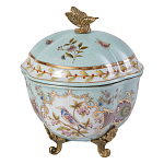 Шкатулка голубого цвета с цветочными орнаментами Blue Garden варинант исполнения - 1 | Loft Concept в Грозном