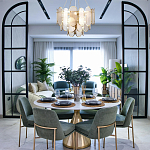 Люстра с многослойным эффектом из овальных элементов из непрозрачного стекла Conformation варинант исполнения - 3 | Loft Concept в Грозном