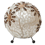 Настольная лампа из перламутра на металлическом каркасе Indonesian Ball варинант исполнения - 3 | Loft Concept в Грозном