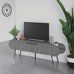 ТВ-тумба серая с 2-мя откидными дверцами и 2-мя открытыми полками CAPSULE TV STAND RETRO GREY варинант исполнения - 3 | Loft Concept в Грозном