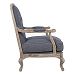 Кресло с пуфом с мягкой обивкой из льна Edward Armchair grey варинант исполнения - 2 | Loft Concept в Грозном