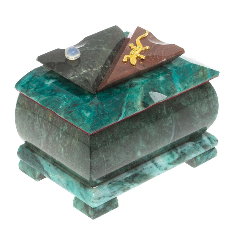 Шкатулка прямоугольная с зеркалом из натурального камня змеевик Stone Casket Змеевик Золотой Шкатулка прямоугольная с зеркалом из натурального камня змеевик Stone Casket Змеевик Золотой в Грозном | Loft Concept