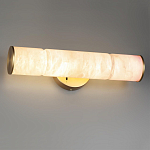 Бра с цилиндрическим плафоном из белого алебастра на круглом основании Латунь Cryptocrystalline Stone варинант исполнения - 2 | Loft Concept в Грозном