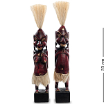 Комплект из 2-х деревянных статуэток Asmat Straw Headdress Statuettes Red варинант исполнения - 4 | Loft Concept в Грозном