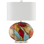 Настольная лампа разноцветная с овальным тканевым абажуром Abstraction варинант исполнения - 4 | Loft Concept в Грозном
