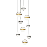 Люстра каскадная с 9-ю подвесами бронза и никель Peggy Futura lamp варинант исполнения - 1 | Loft Concept в Грозном