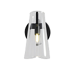 Бра конусообразной формы из прозрачного акрила и черной стали Glass Cylinder Black варинант исполнения - 2 | Loft Concept в Грозном