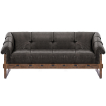 Трехместный диван Duncan винтажная черная кожа варинант исполнения - 1 | Loft Concept в Грозном