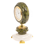 Часы настольные бронзовые из натуральных камней Мрамор и Змеевик Stone Clock варинант исполнения - 11 | Loft Concept в Грозном