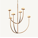 Люстрас 6-ю мраморными плафонами в форме купола Light Warm Light варинант исполнения - 5 | Loft Concept в Грозном