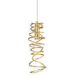 Подвесной светильник светодиодный из металла со спиральным декоративным элементом золотой Metal Spiral варинант исполнения - 1 | Loft Concept в Грозном