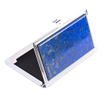 Визитница карманная металлическая с накладкой из натурального камня Лазурит Stone Business Card Holders  варинант исполнения - 2 | Loft Concept в Грозном