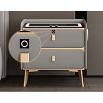 Умная прикроватная тумбочка c зарядкой для телефона Nightstand Smart варинант исполнения - 1 | Loft Concept в Грозном