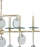 Люстра линейная с круглыми прозрачными подвесками  Horizontal Rectangular Chandelier варинант исполнения - 1 | Loft Concept в Грозном