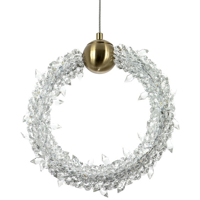 Подвесной светильник кольцо украшенный кристаллами из хрусталя Gilbertine Crystals Ring Hanging Lamp Прозрачный Латунь Подвесной светильник кольцо украшенный кристаллами из хрусталя Gilbertine Crystals Ring Hanging Lamp Прозрачный Латунь в Грозном | Loft Concept
