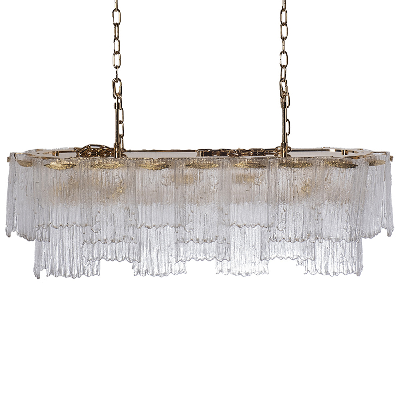 Люстра подвесная прямоугольная из рифленого стекла Fluted Glass Chandelier Золотой Прозрачный Люстра подвесная прямоугольная из рифленого стекла Fluted Glass Chandelier Золотой Прозрачный в Грозном | Loft Concept