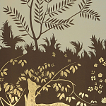 Обои ручная роспись в стиле Арт-деко Rateau Colourway SC-243 on Deep Rich Gold gilded paper варинант исполнения - 2 | Loft Concept в Грозном