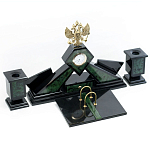 Настольный письменный набор из нефрита Герб России Dignity варинант исполнения - 2 | Loft Concept в Грозном