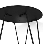 Стол журнальный c круглой столешницей из стекла серого цвета Gray and Gold Marble варинант исполнения - 5 | Loft Concept в Грозном