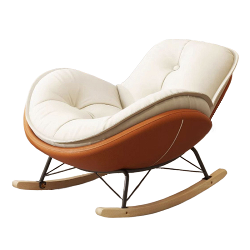Кресло-качалка Rocking Soft Chair Терракотовый Коричневый Древесина Кресло-качалка Rocking Soft Chair Терракотовый Коричневый Древесина в Грозном | Loft Concept