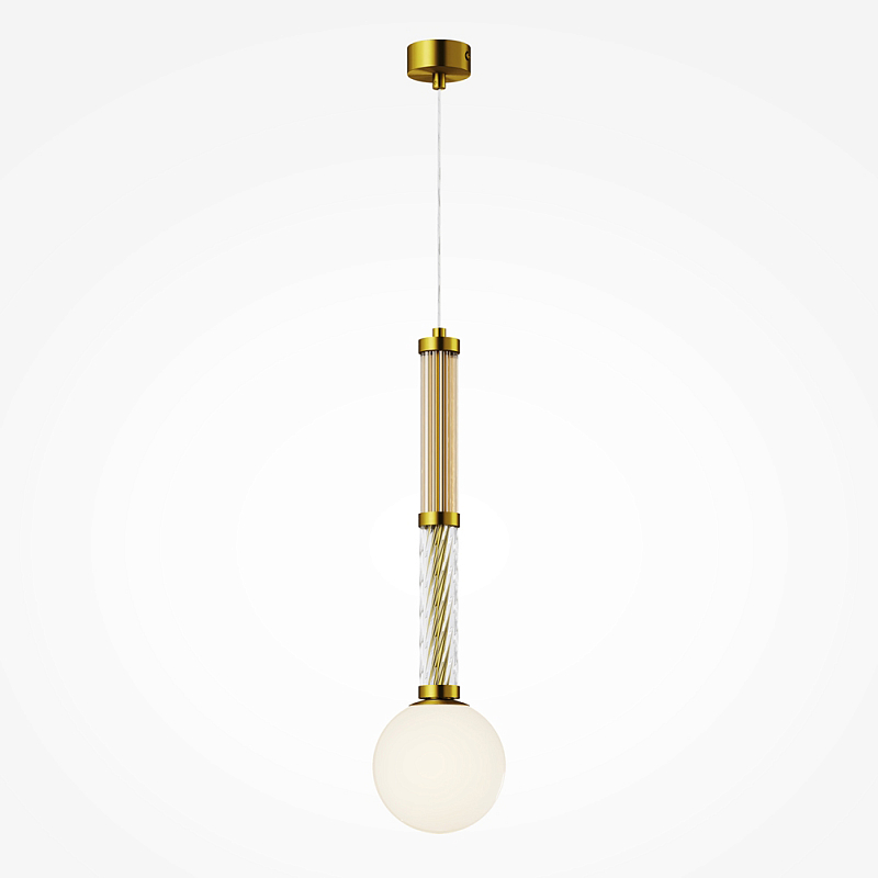 Подвесной светильник со стеклянными вставками Helios Латунь Прозрачное Стекло в Грозном | Loft Concept 